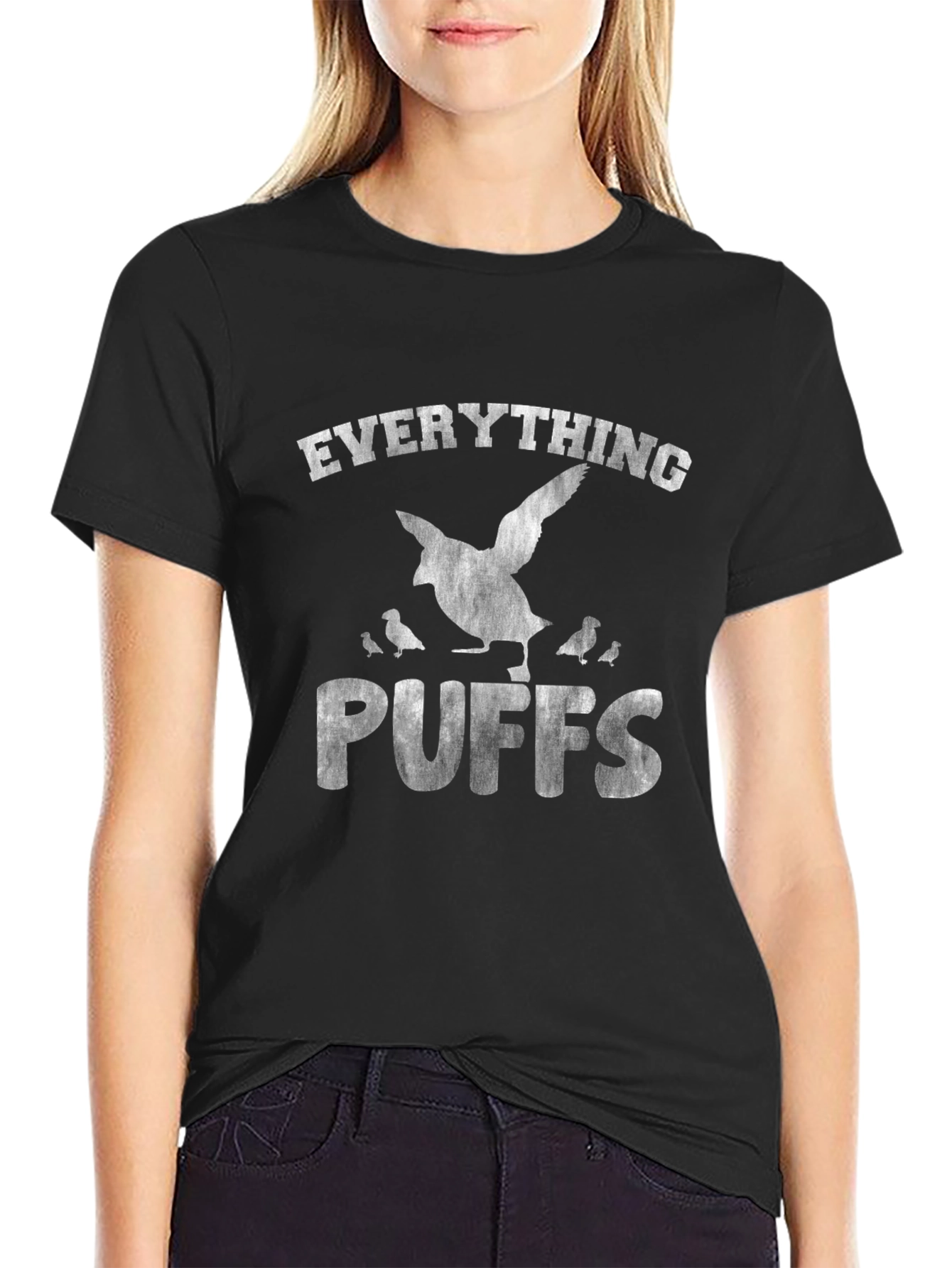 Black Everything Puffs T-Shirt - Duck Hunting Tee view 2