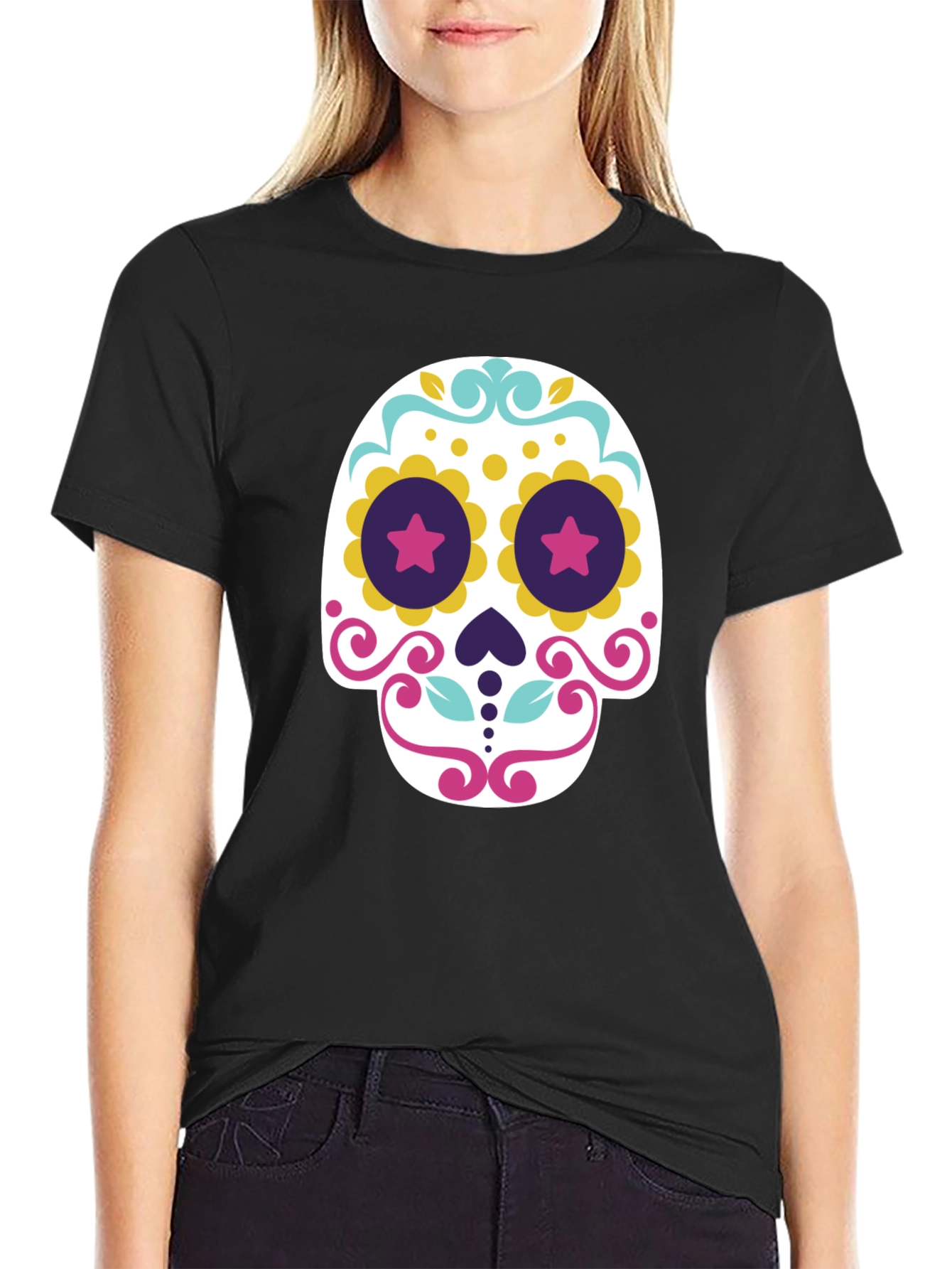 Day of the Dead Sugar Skull T-Shirt - Black - 2