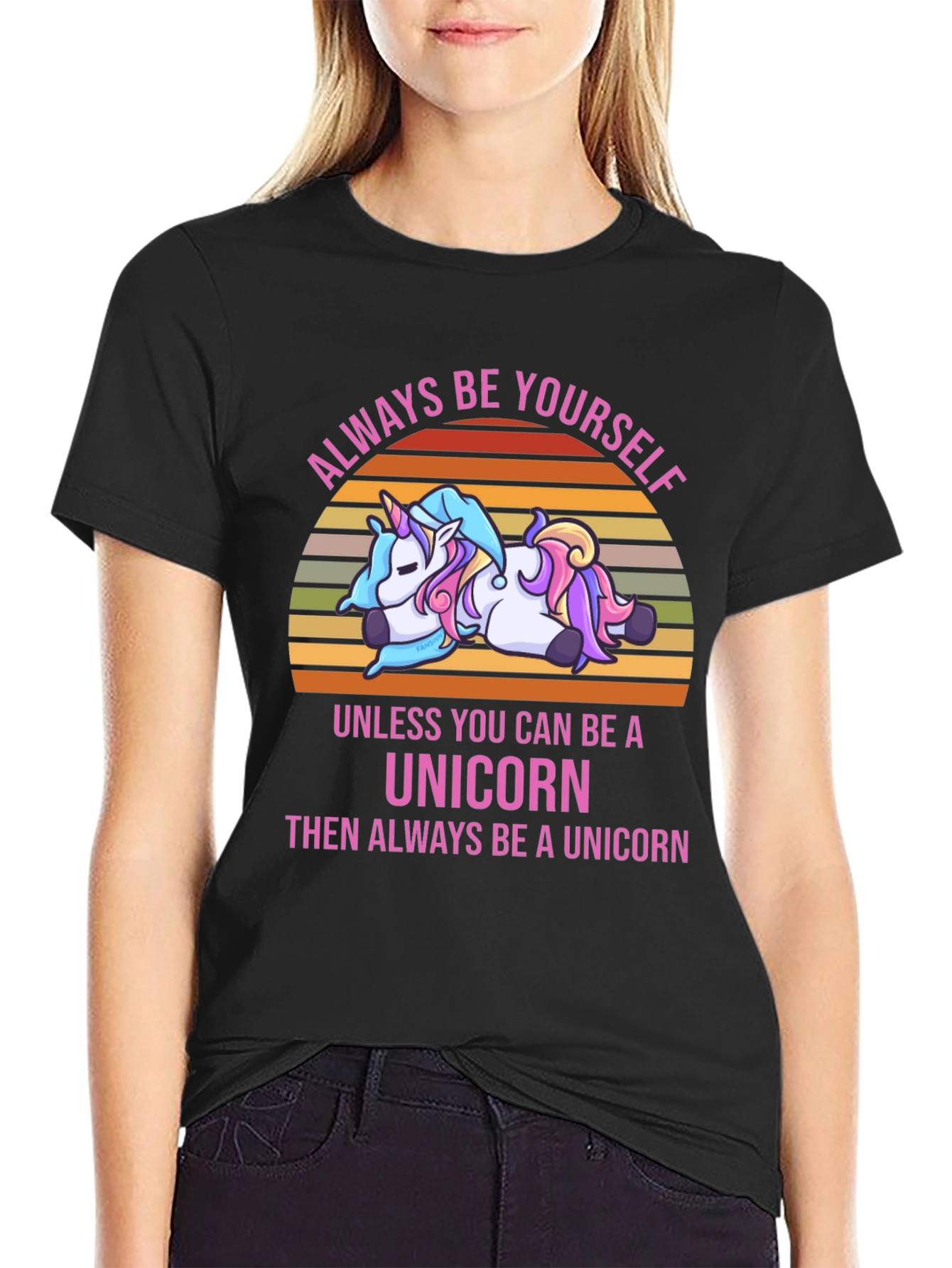 Black Unicorn Graphic Tee - Always Be Yourself view 2