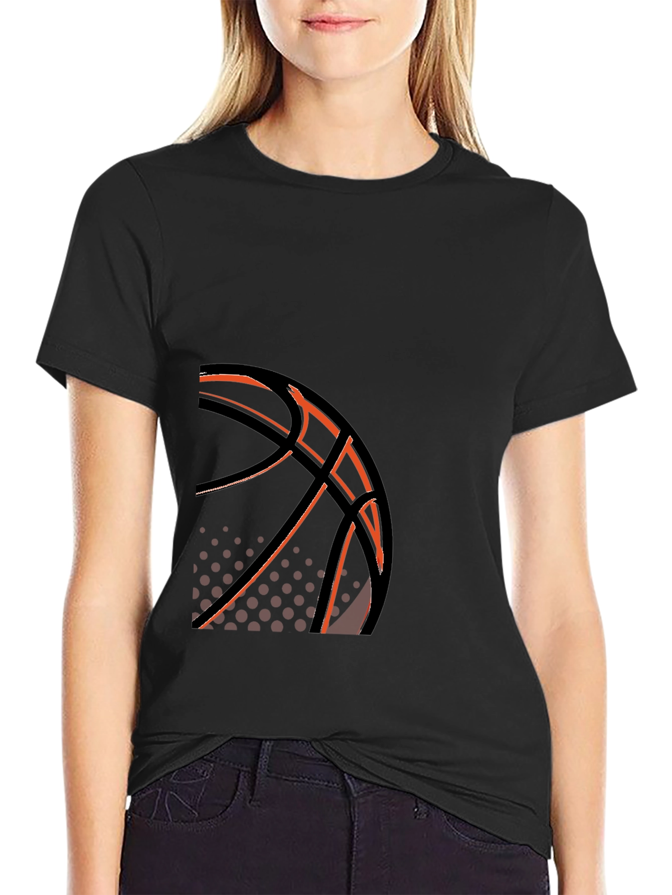 Black Basketball Graphic Tee - Stylish Black T-Shirt view 2