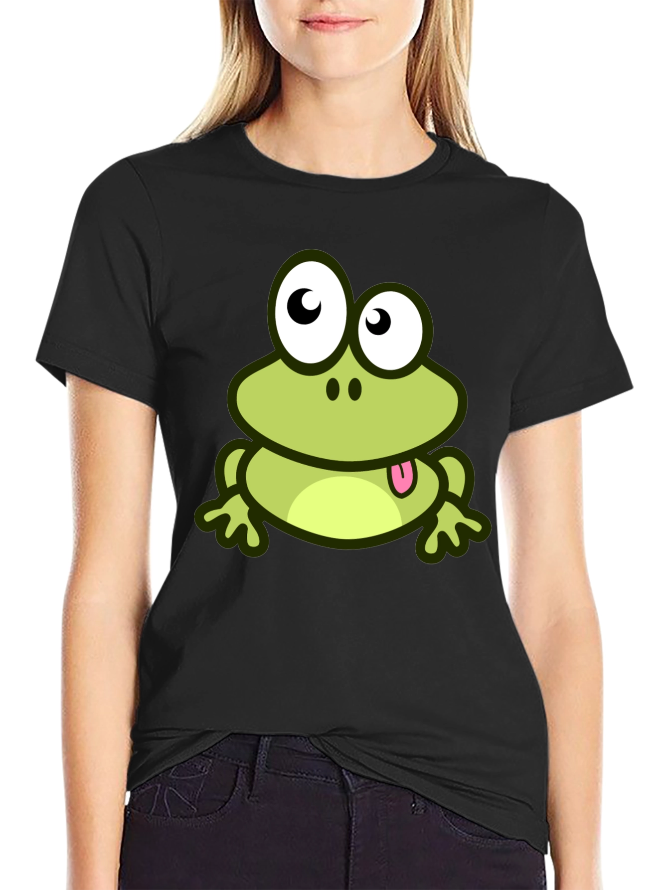 Black Frog Graphic T-Shirt - Casual Style view 2