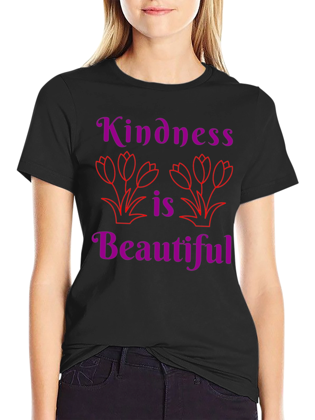 Black Kindness is Beautiful Graphic Tee view 2