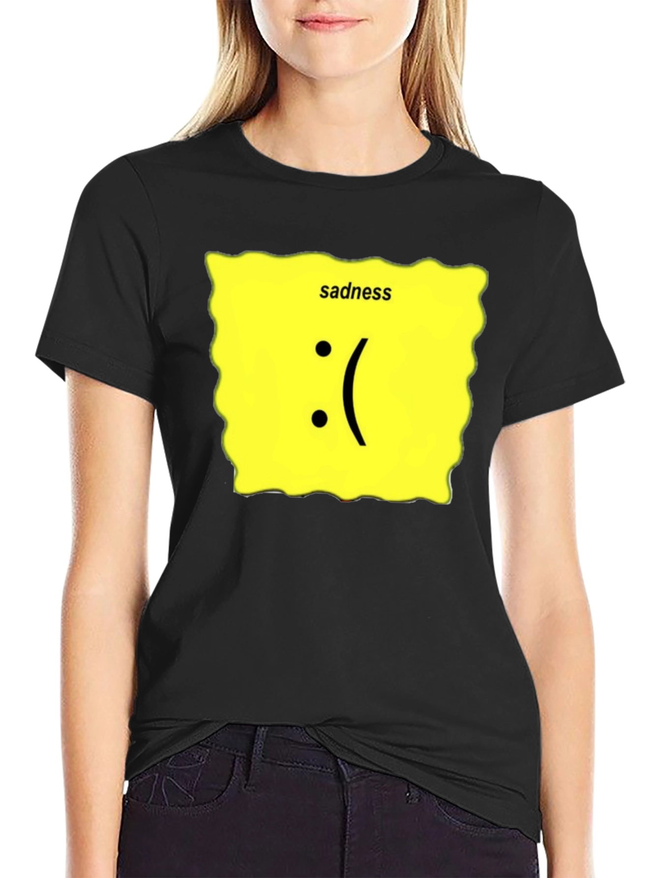 Black Sadness Graphic T-Shirt - Black view 2