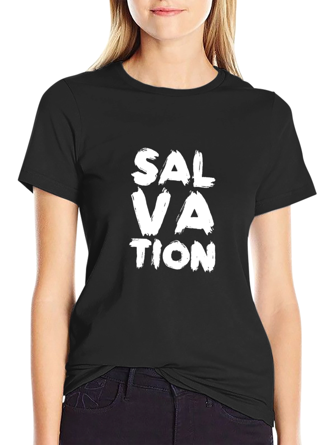 Black Salvation Tee - Bold Graphic Print view 2