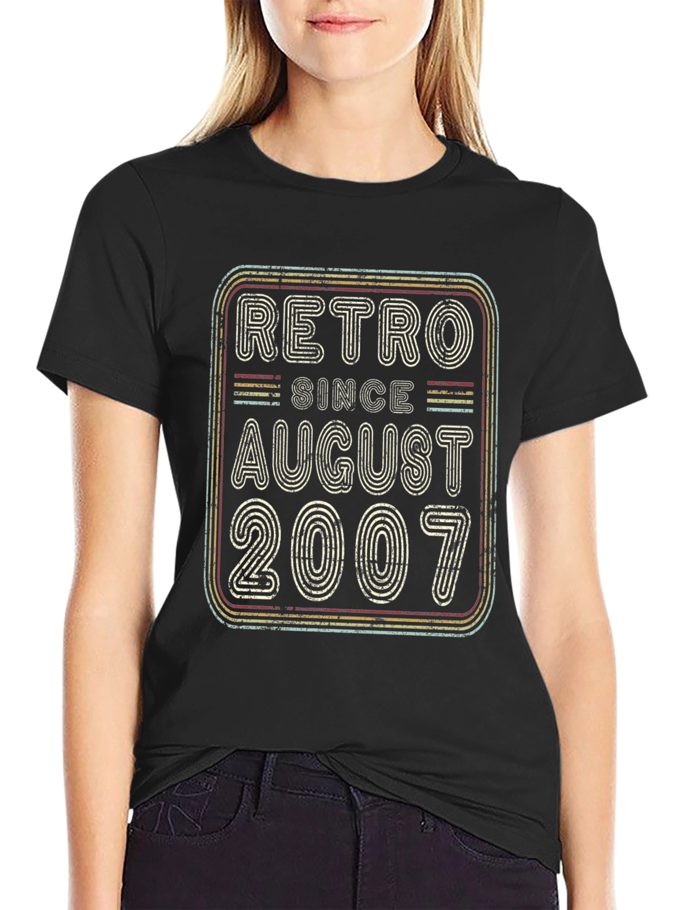 Black Retro Since August 2007 T-Shirt view 2