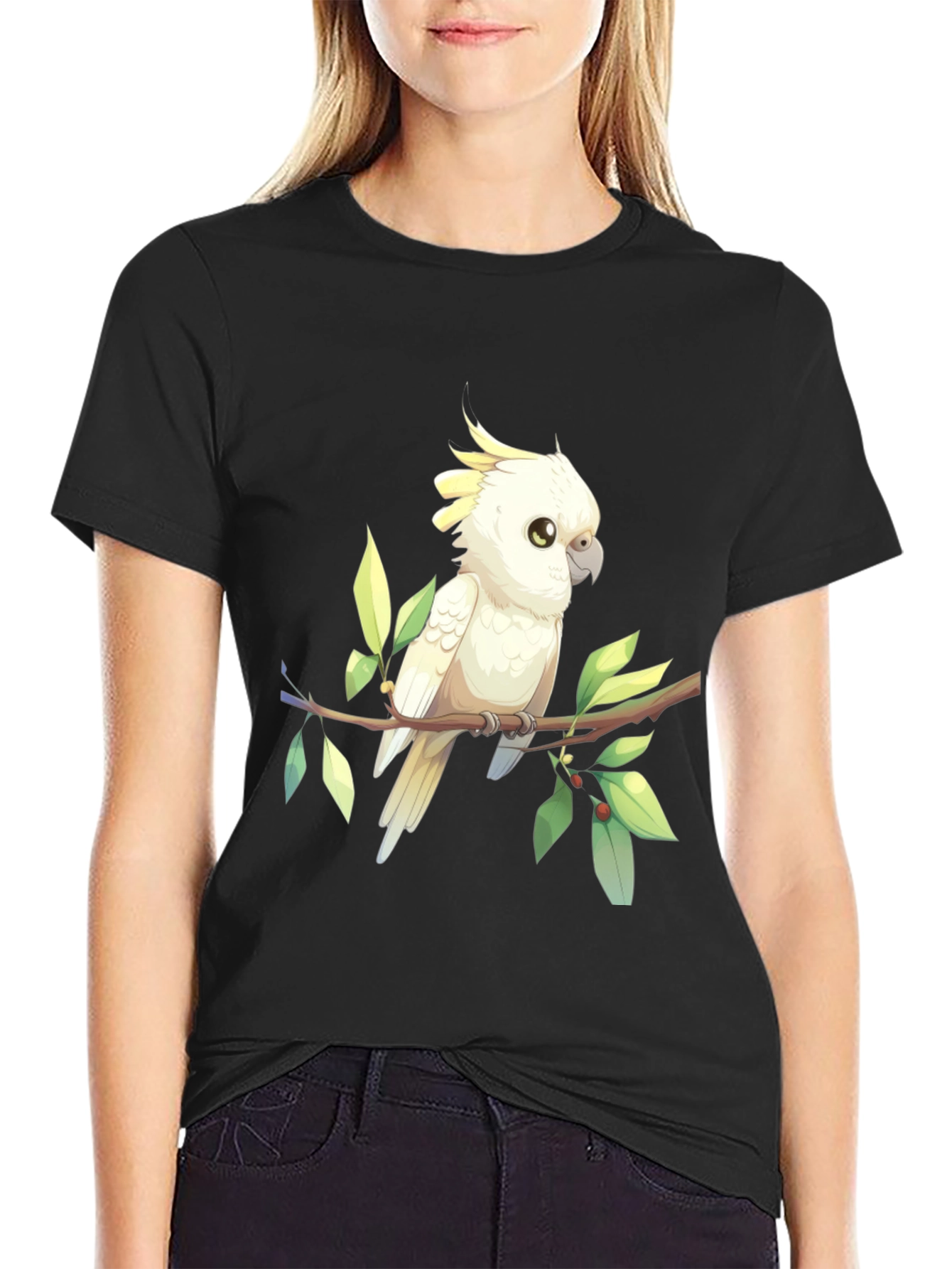 Black Cockatoo Graphic Tee - Bird Lover Shirt view 2