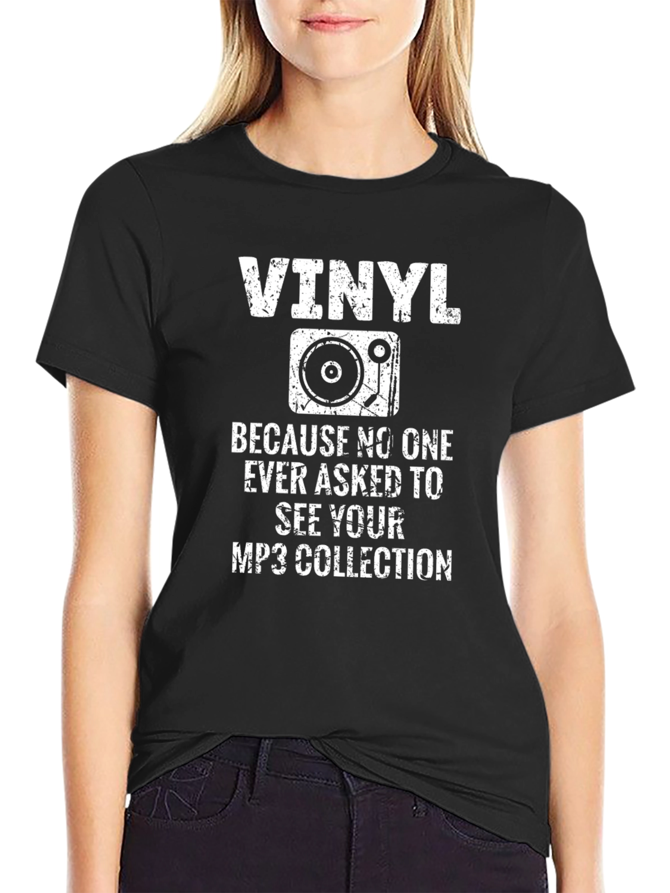 Black Vinyl Record Lover T-Shirt view 2