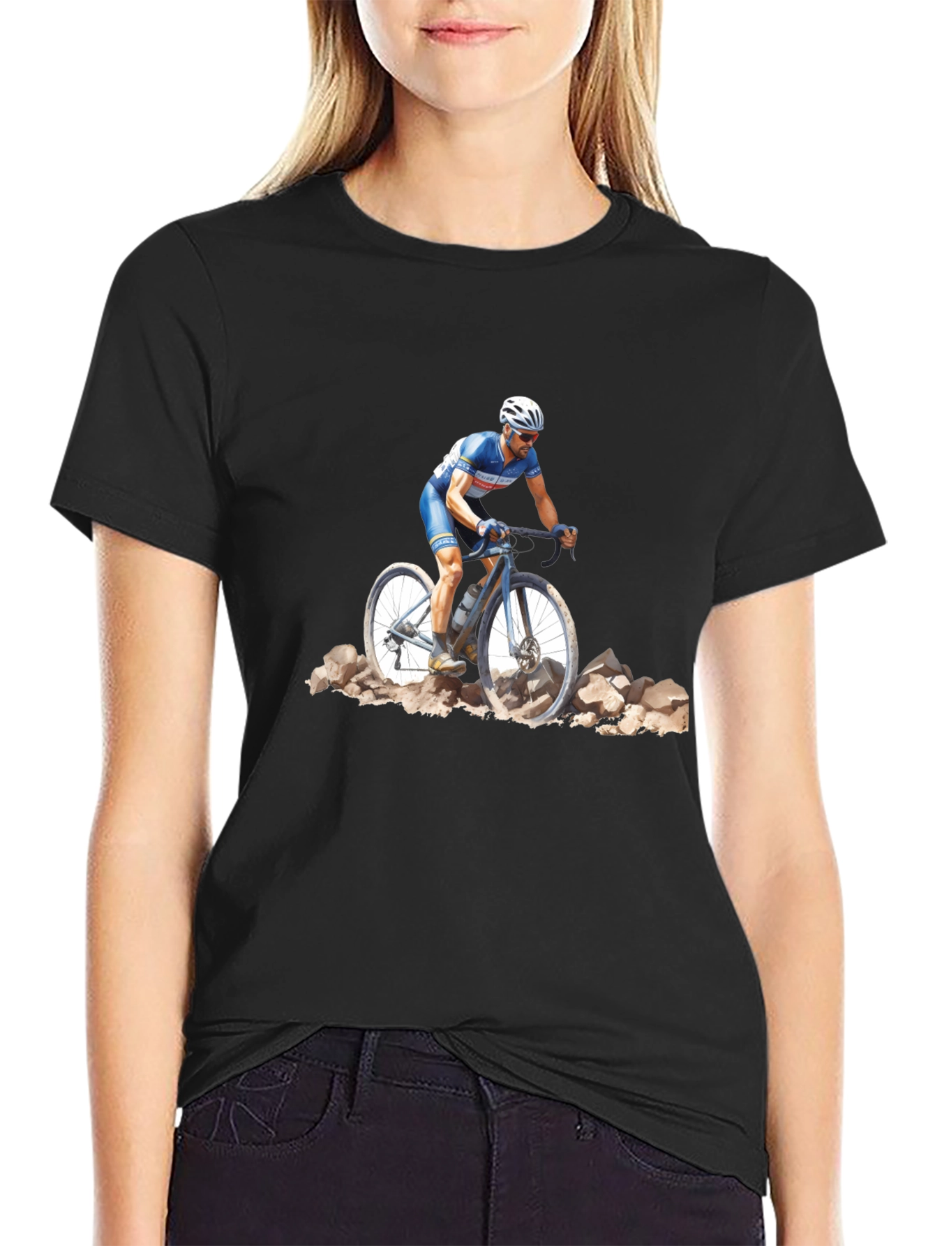 Black Cycling T-Shirt view 2