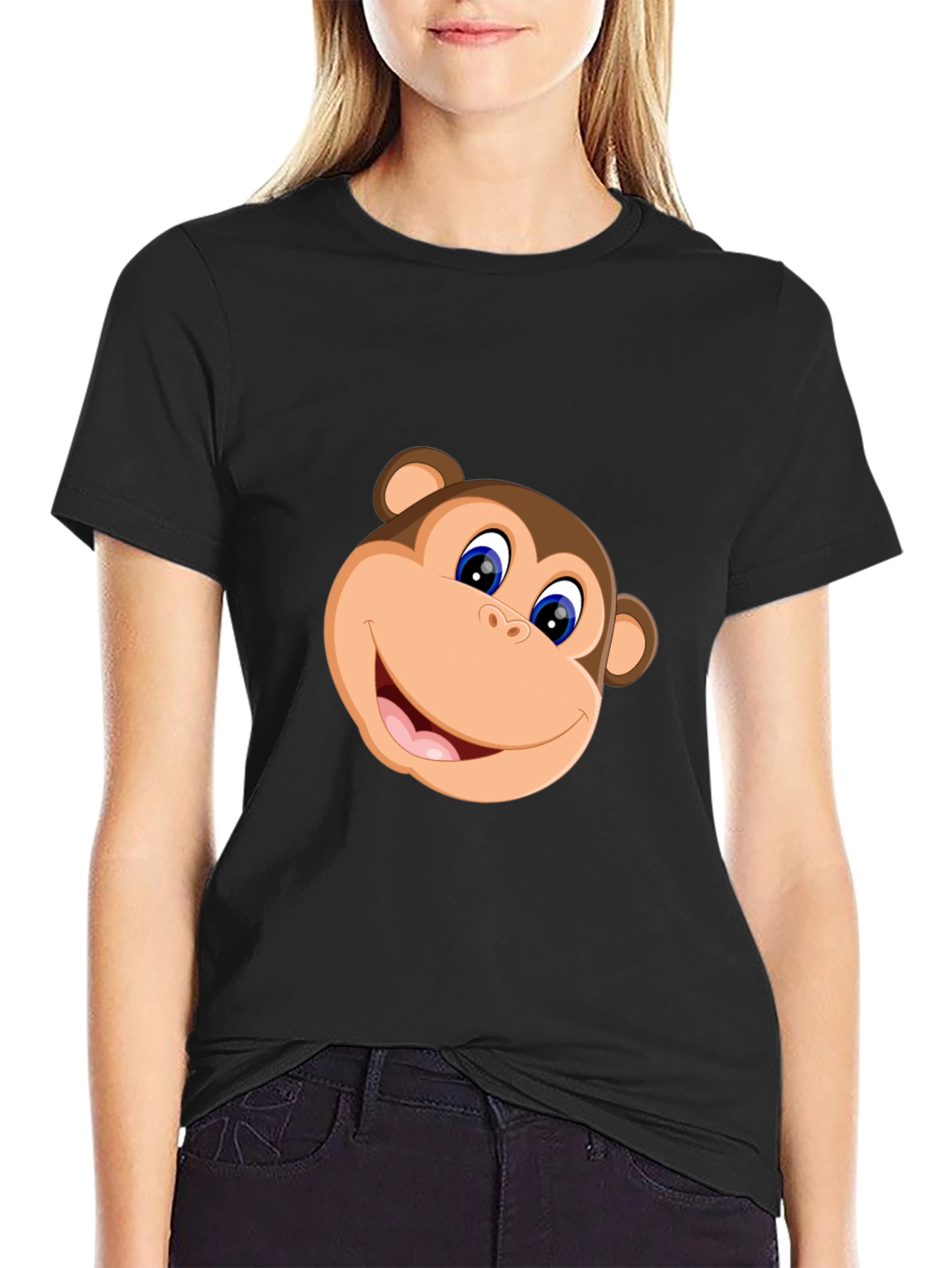 Black Monkey Graphic Tee - Casual Black T-Shirt view 2