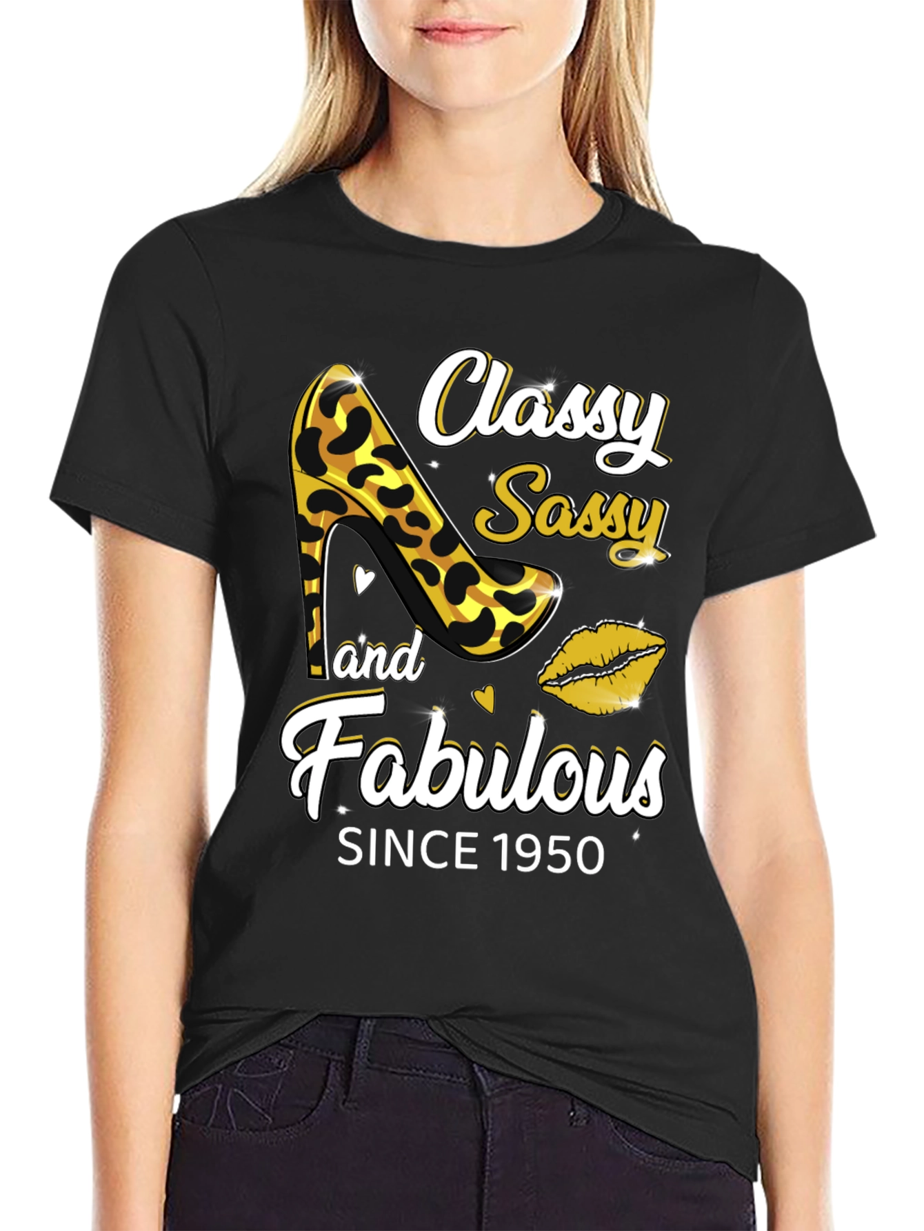 Black Classy Sassy Fabulous Since 1950 Graphic Tee view 2