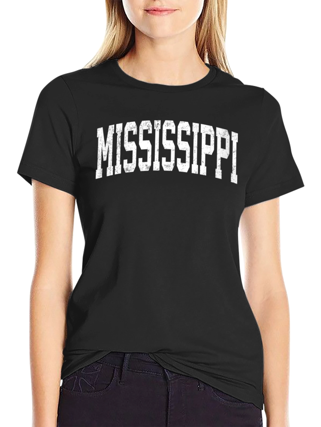Black Mississippi State Pride T-Shirt - Black view 2
