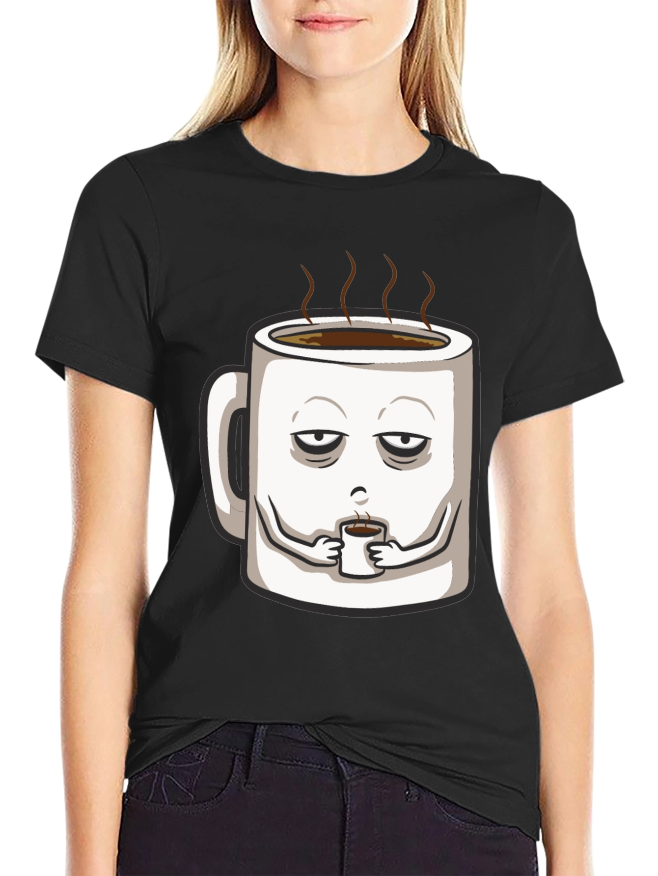 Black Men's "Need Coffee" Graphic Tee - Black view 2