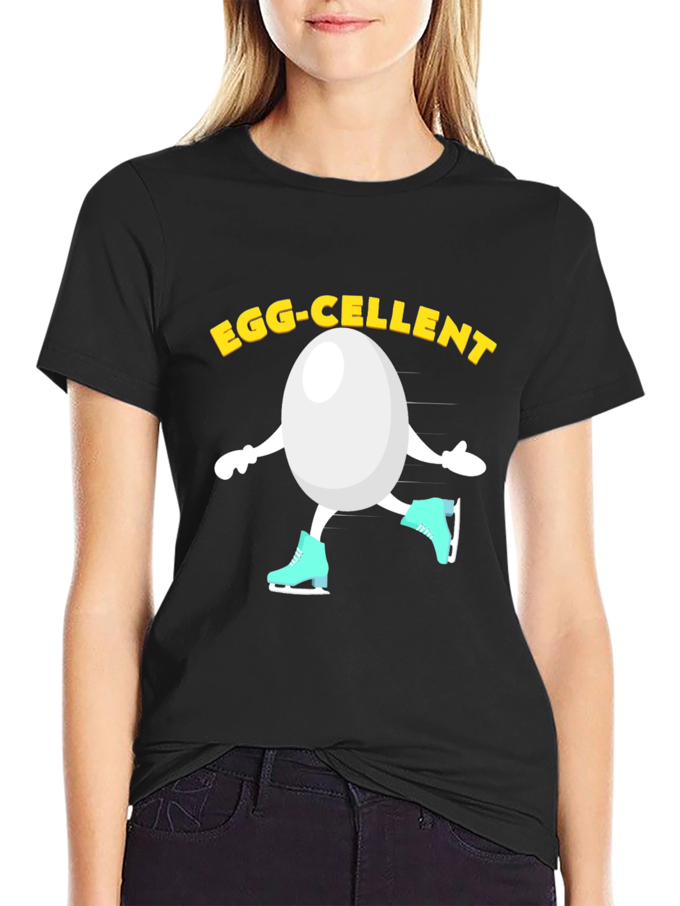 Egg-cellent Skating Egg Humor Graphic Tee - 2