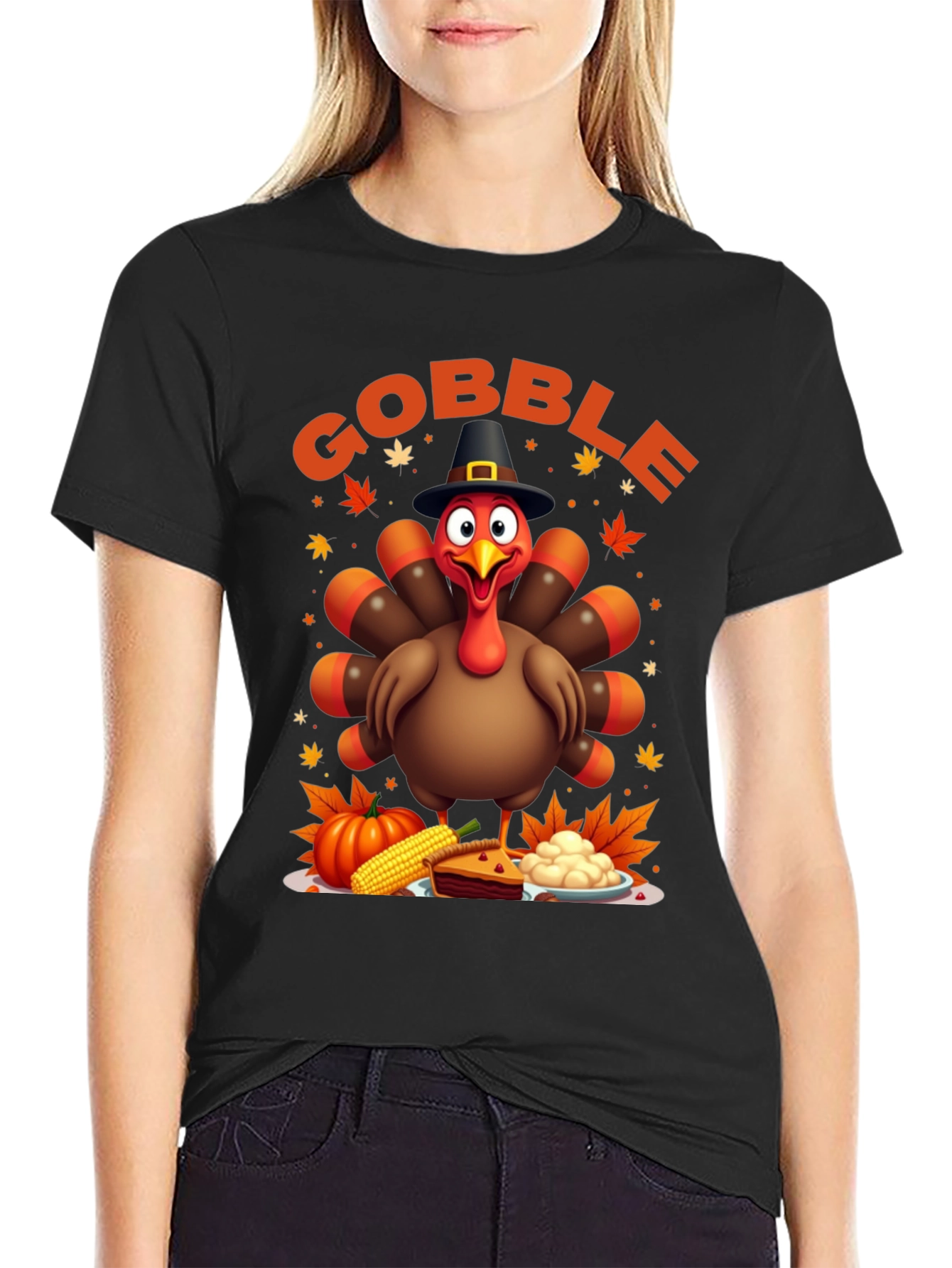 Black Gobble Thanksgiving T-Shirt view 2