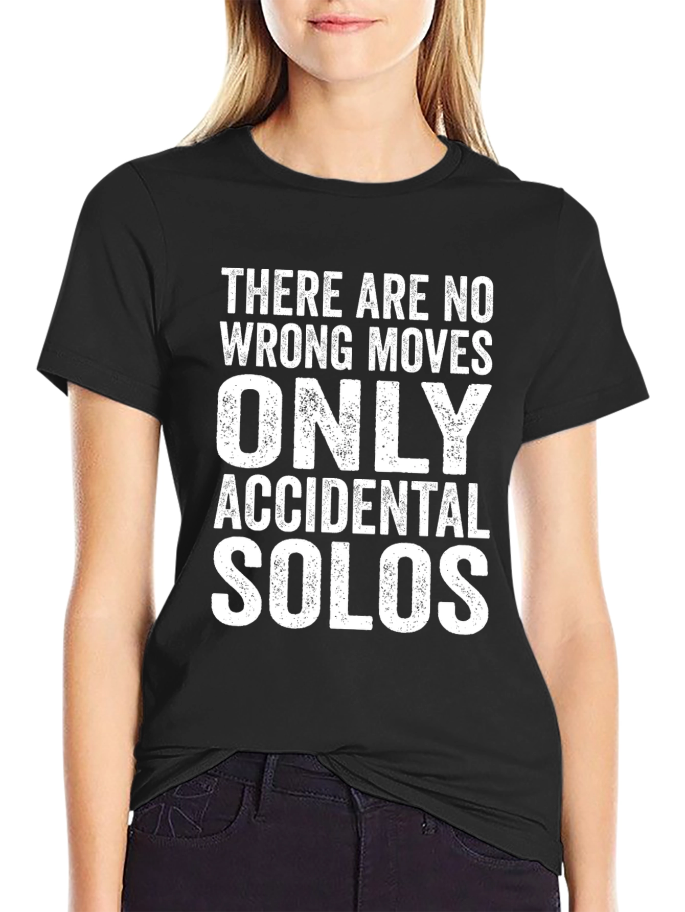 Black Funny "Accidental Solos" Graphic Tee - Black view 2