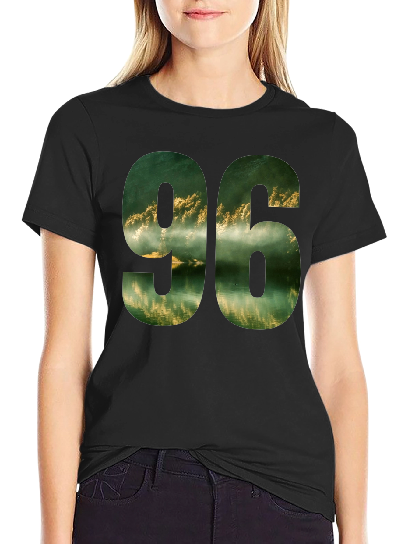Black Nature 96 Graphic Tee - Black Crew Neck view 2
