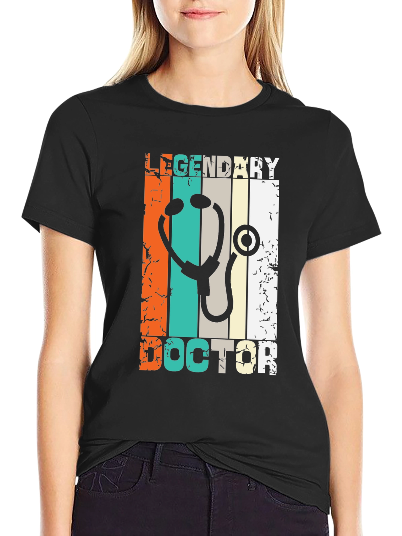 Black Legendary Doctor T-Shirt - Vintage Style view 2