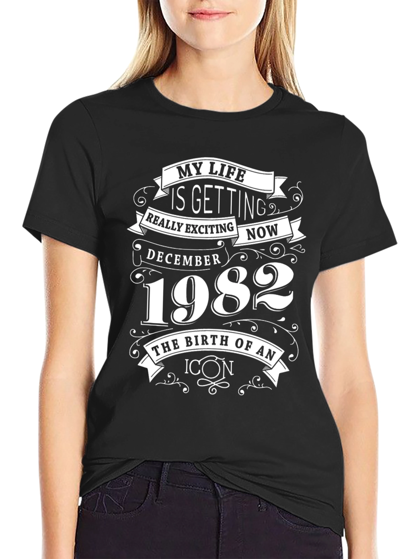 Black December 1982 'The Birth Of An Icon' Graphic T-Shirt view 2