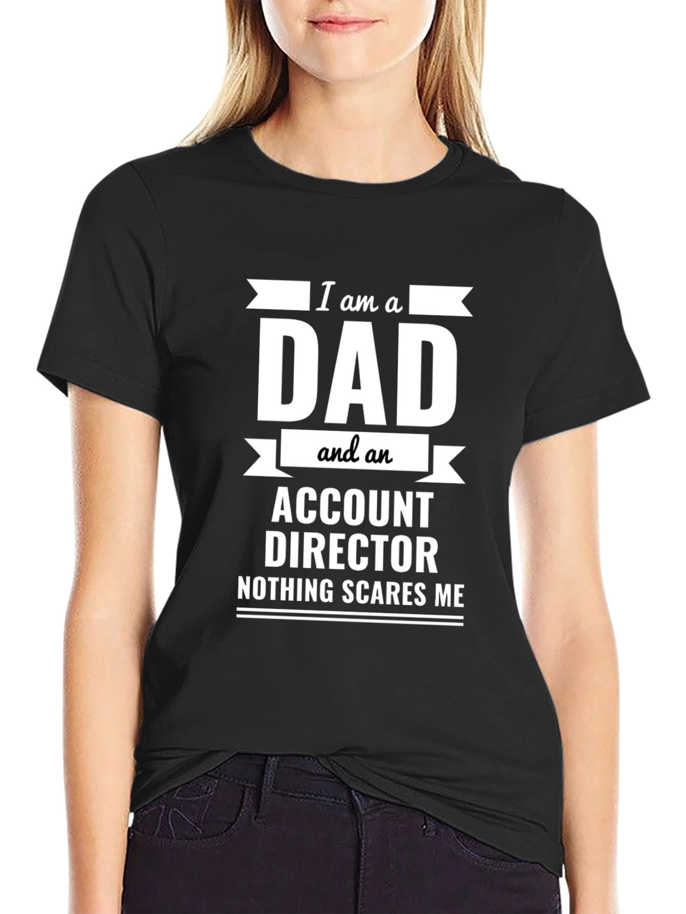 Black Dad Account Director T-Shirt - Nothing Scares Me view 2