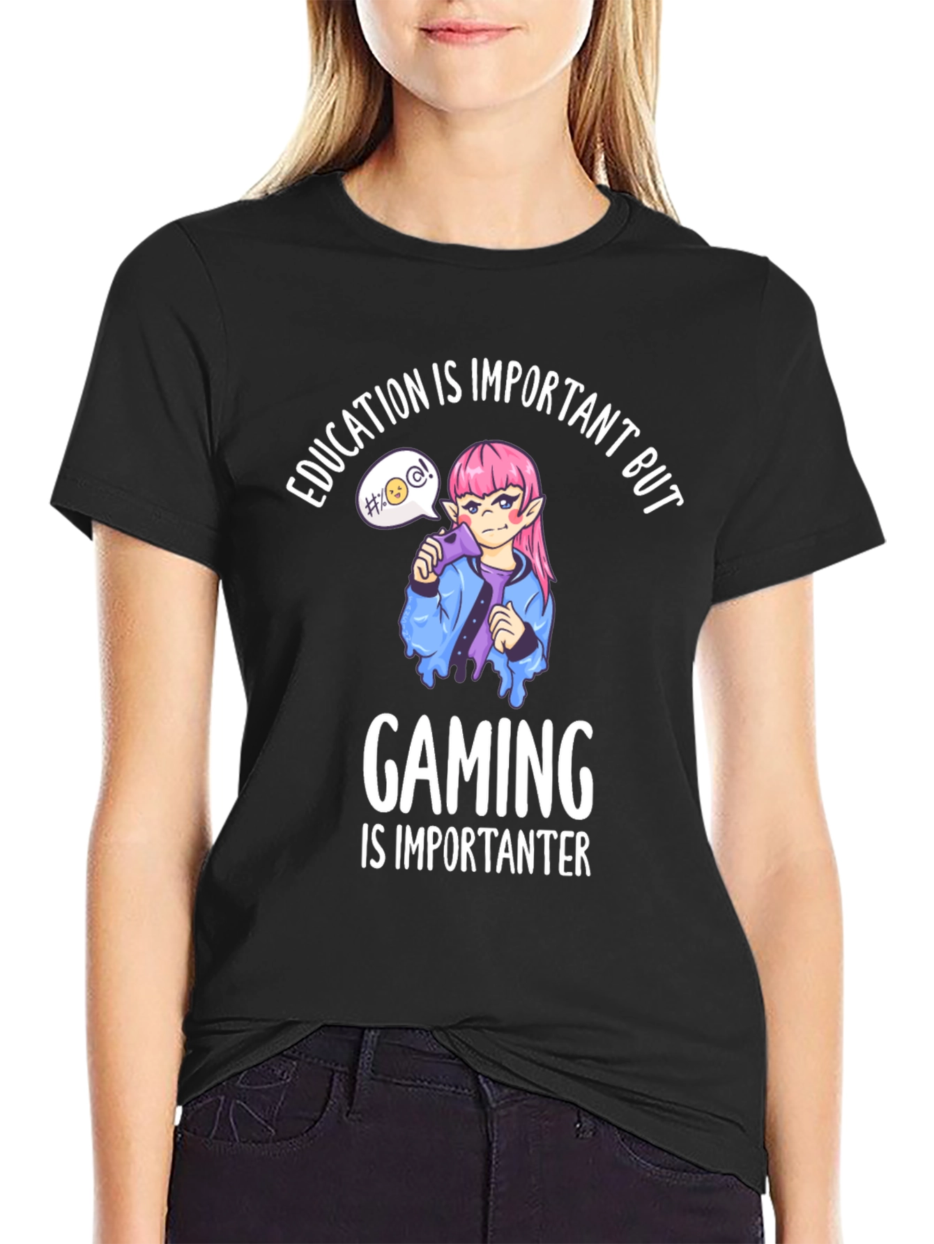 Black Gaming is Importanter T-Shirt view 2