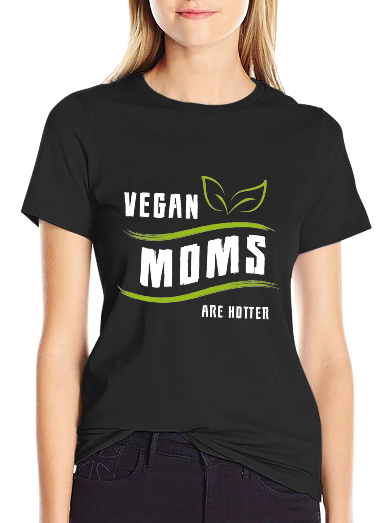 Vegan Moms are Hotter T-Shirt - Black - 2