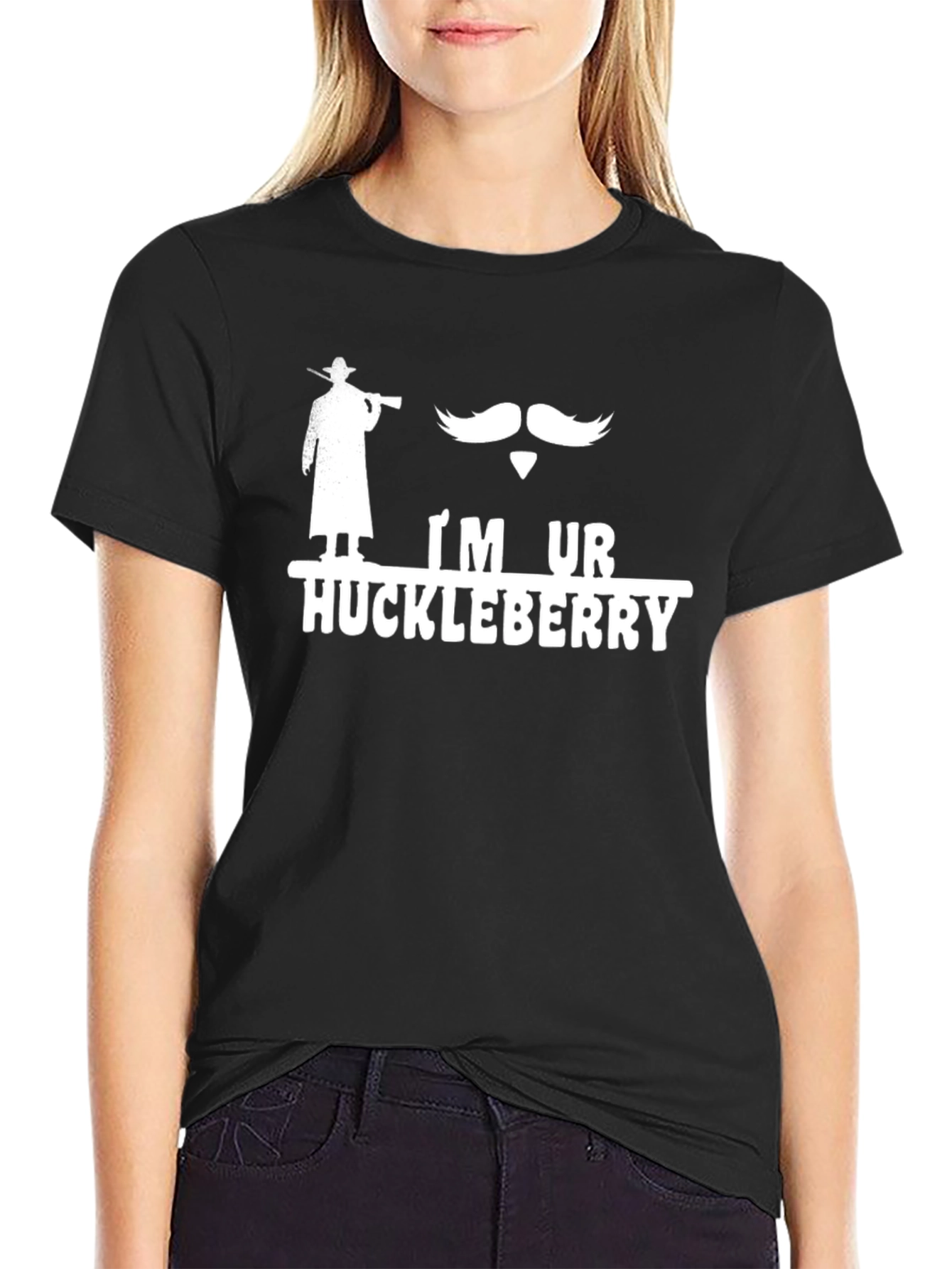 Black I'm Ur Huckleberry T-Shirt - Western Style view 2