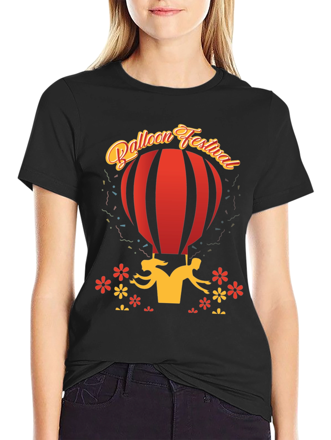 Black Balloon Festival Graphic Black T-Shirt view 2
