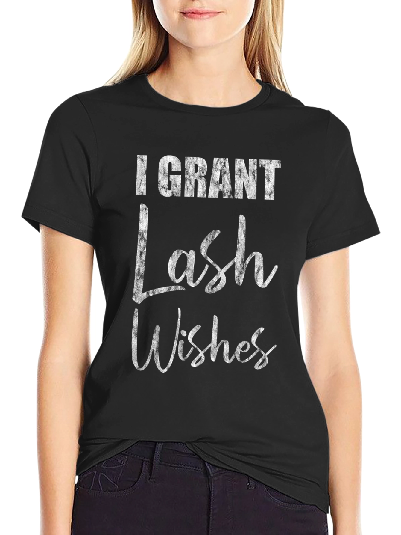 Black I Grant Lash Wishes Graphic T-Shirt view 2