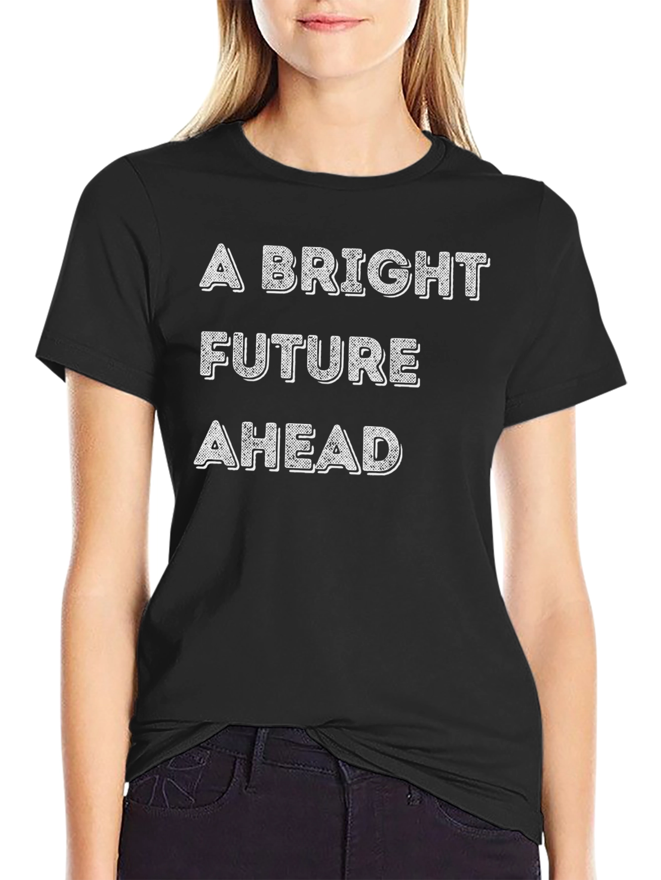 Black A Bright Future Ahead Graphic T-Shirt view 2