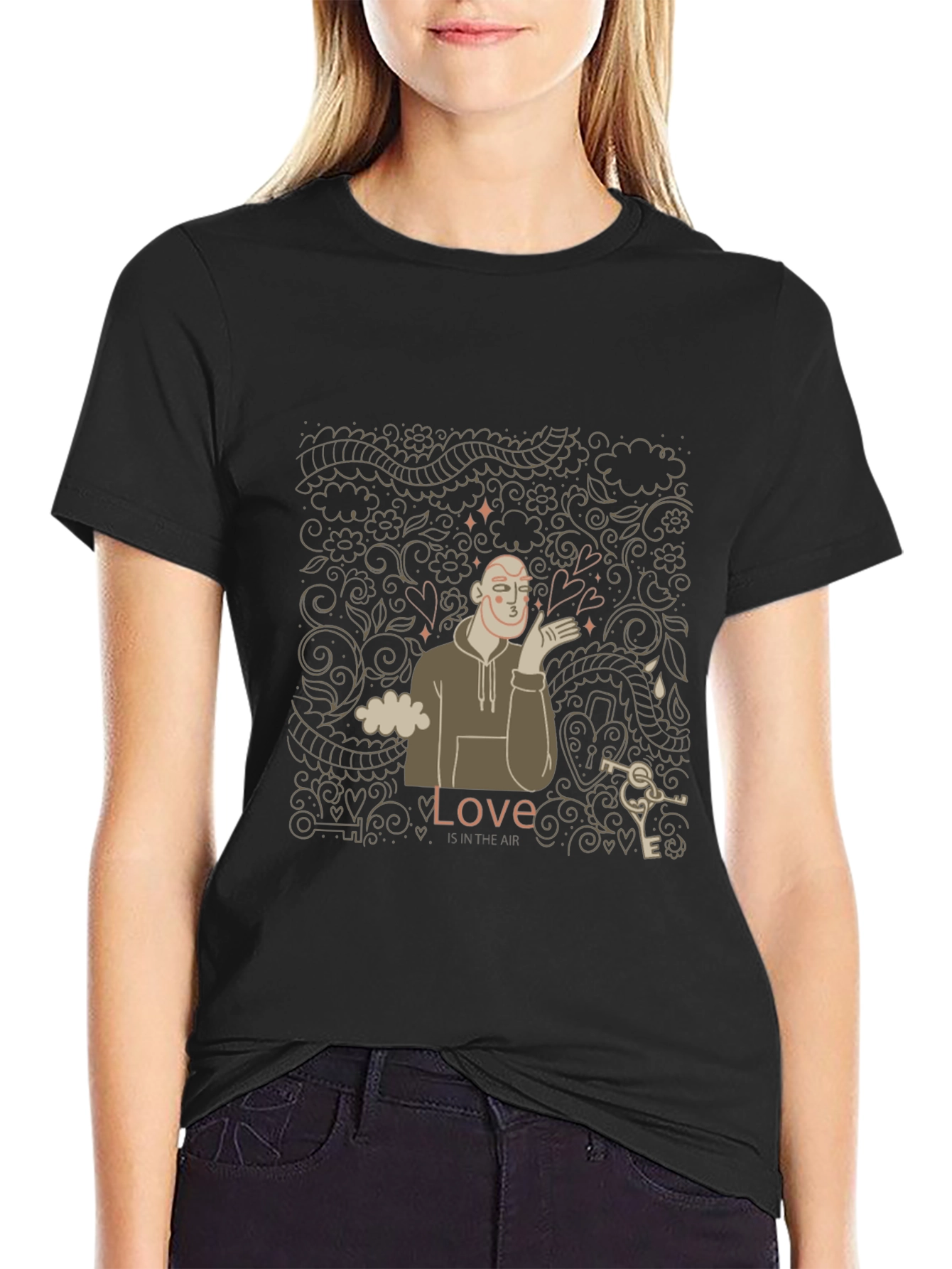Black Love is in the Air Graphic T-Shirt view 2