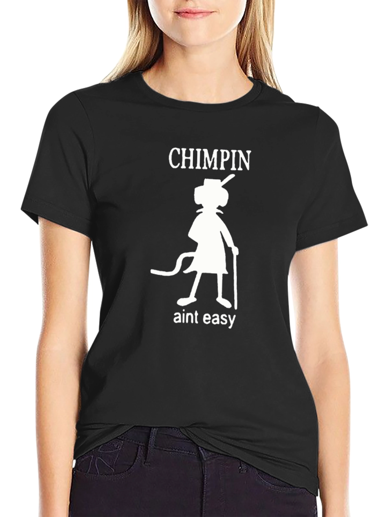 Black Chimpin Ain't Easy T-Shirt: Unique Graphic Tee for Men view 2