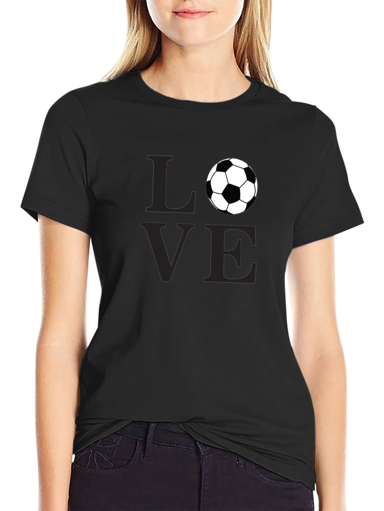Black Love Soccer Graphic T-Shirt view 2