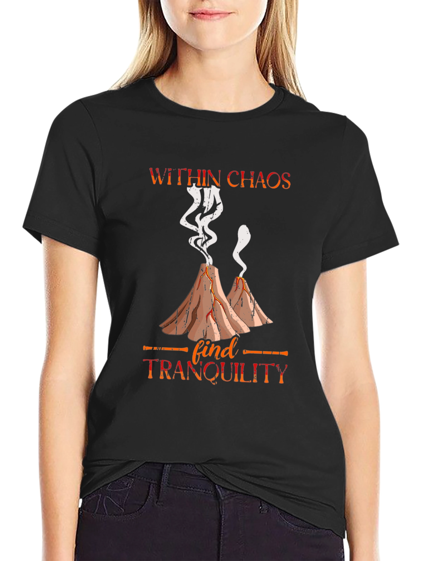 Black Within Chaos Tranquility Graphic Tee view 2