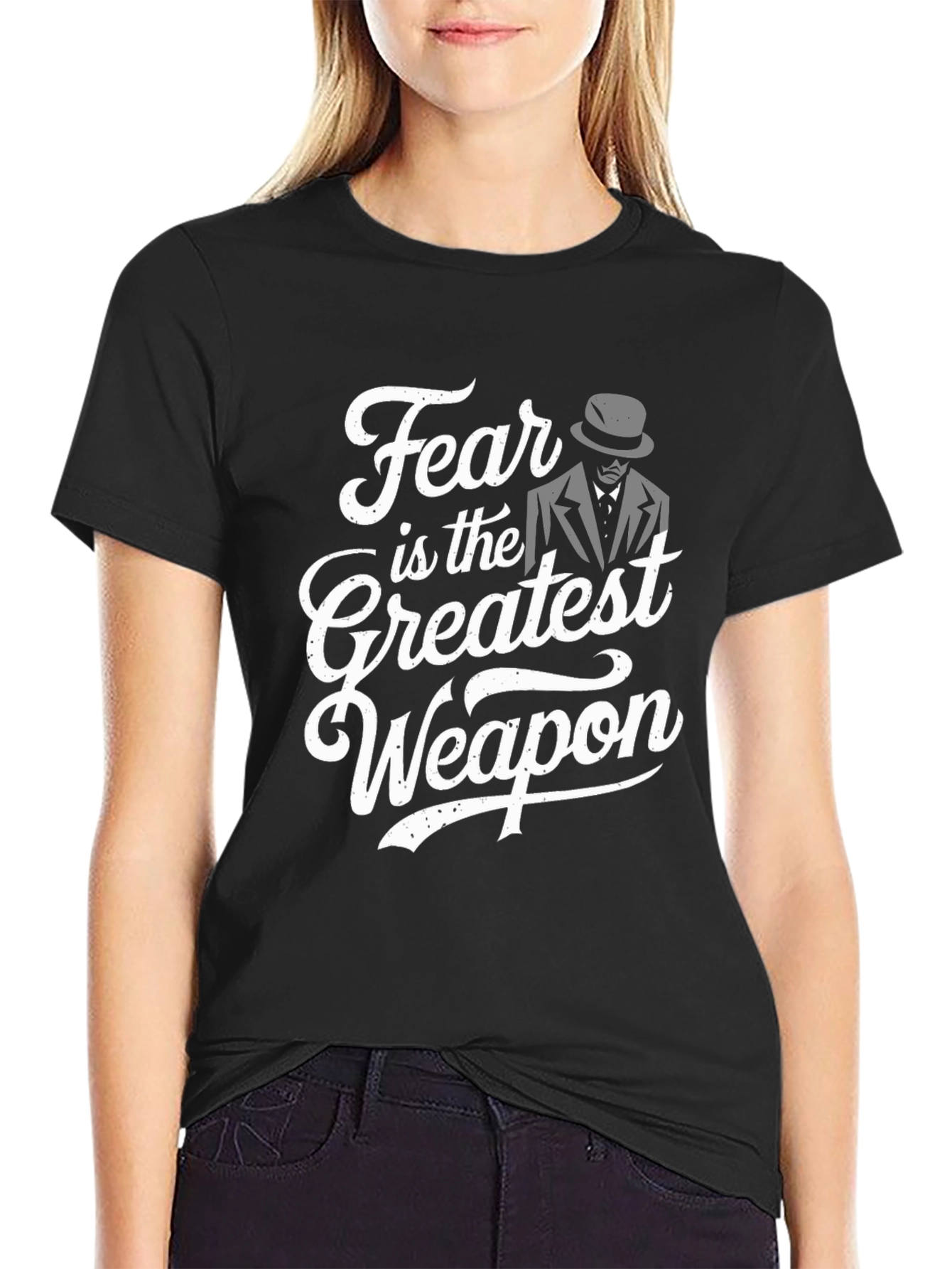 Black Fear is the Greatest Weapon T-Shirt view 2