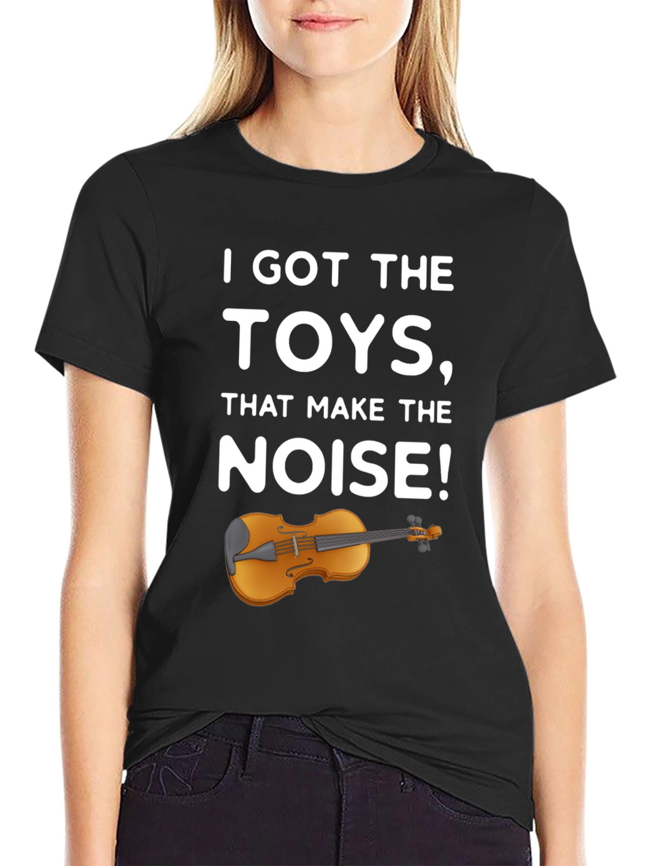 Black I Got The Toys Violin Black T-Shirt view 2