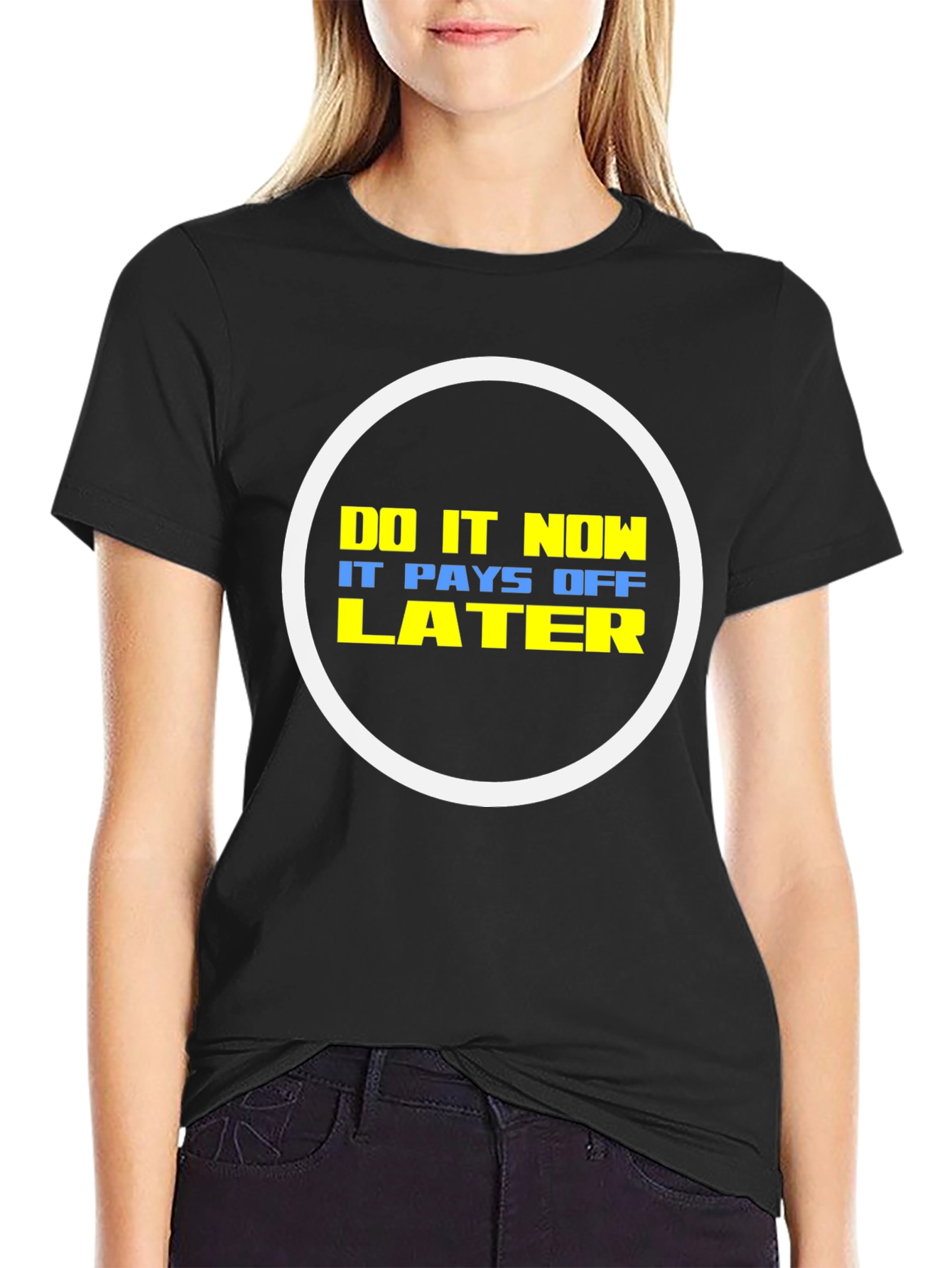 Black Motivational Graphic T-Shirt - Do It Now view 2