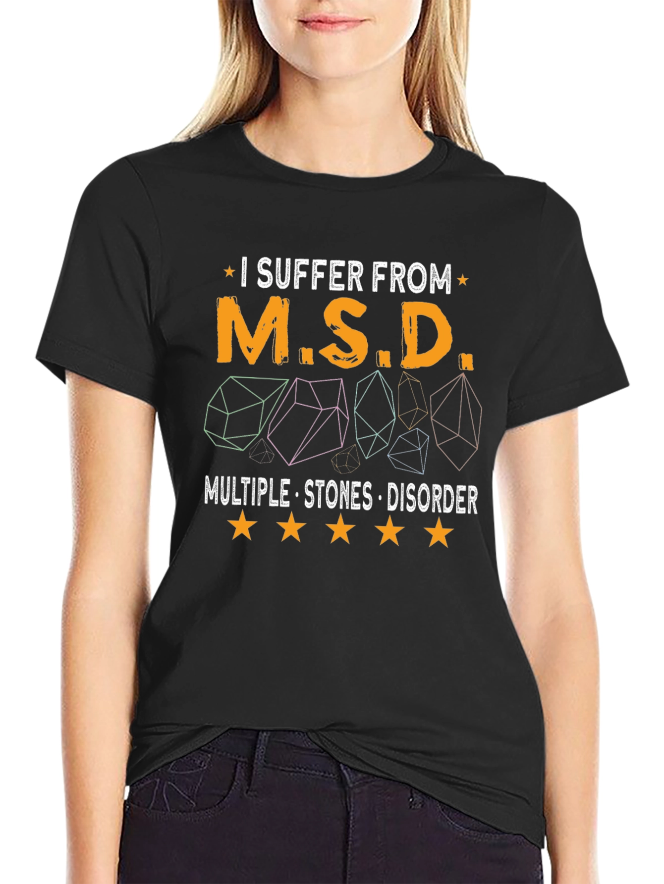 Black MSD Multiple Stones Disorder T-Shirt view 2