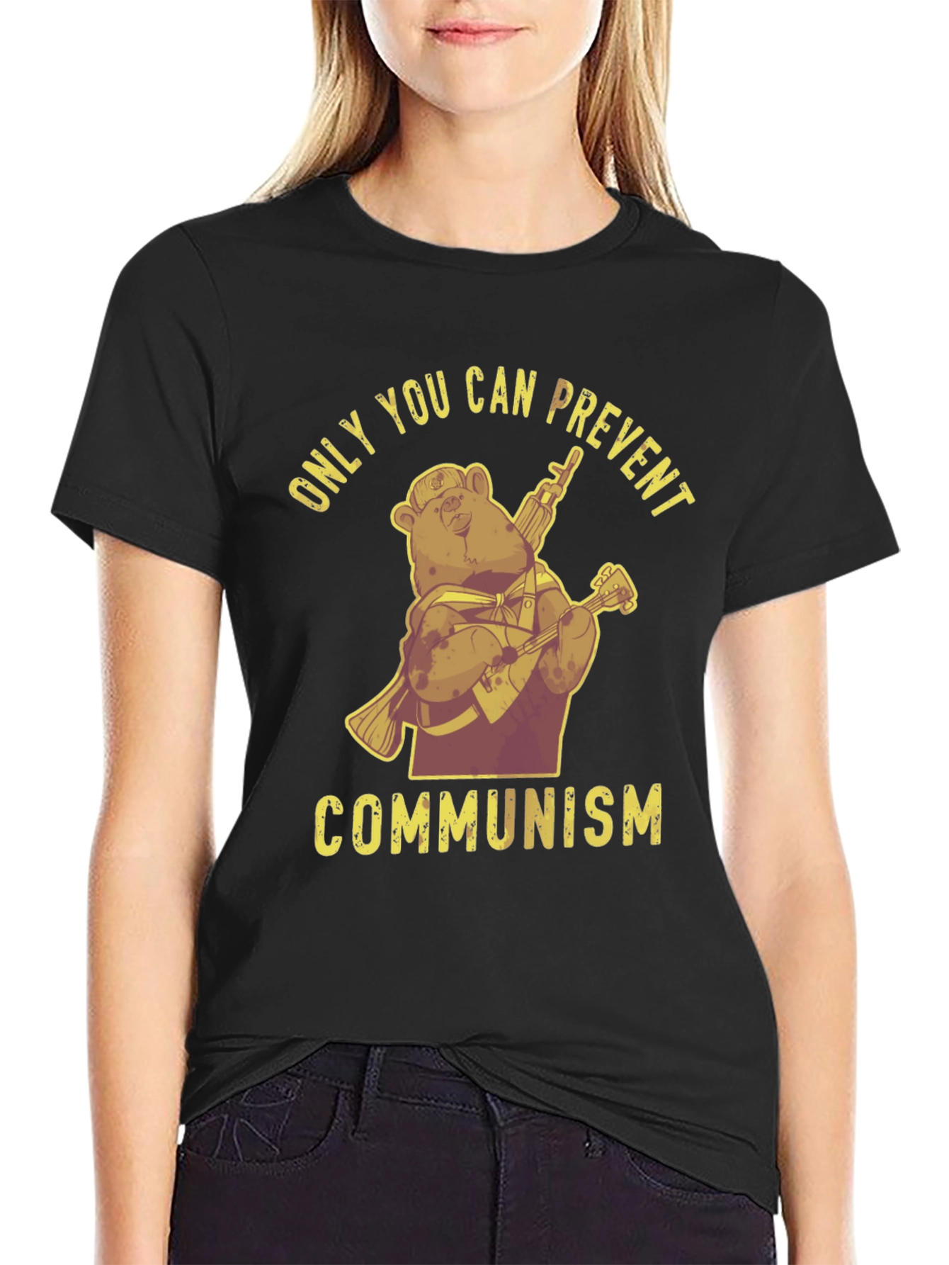 Black Only You Can Prevent Communism T-Shirt view 2