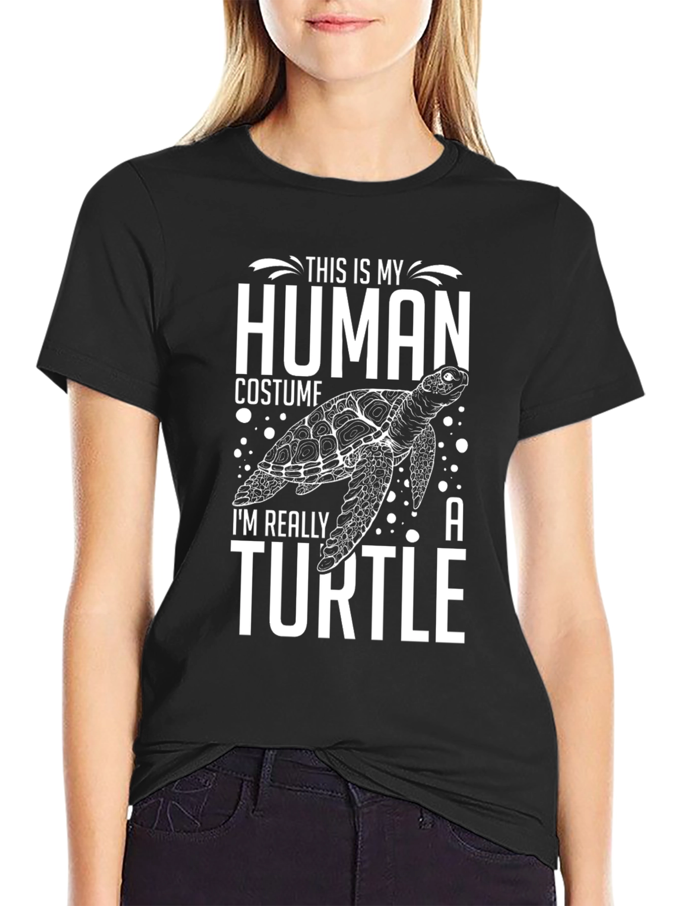 Black Human Costume Turtle T-Shirt view 2