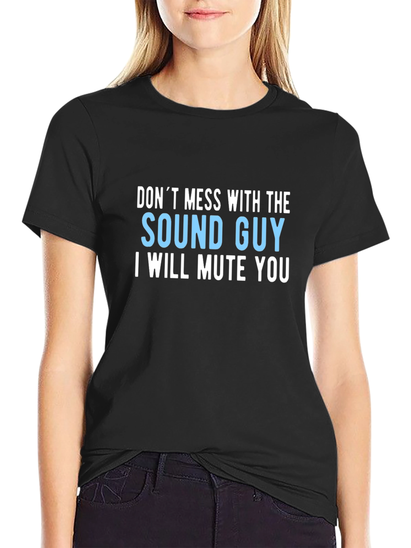 Black Sound Guy T-Shirt - I Will Mute You view 2