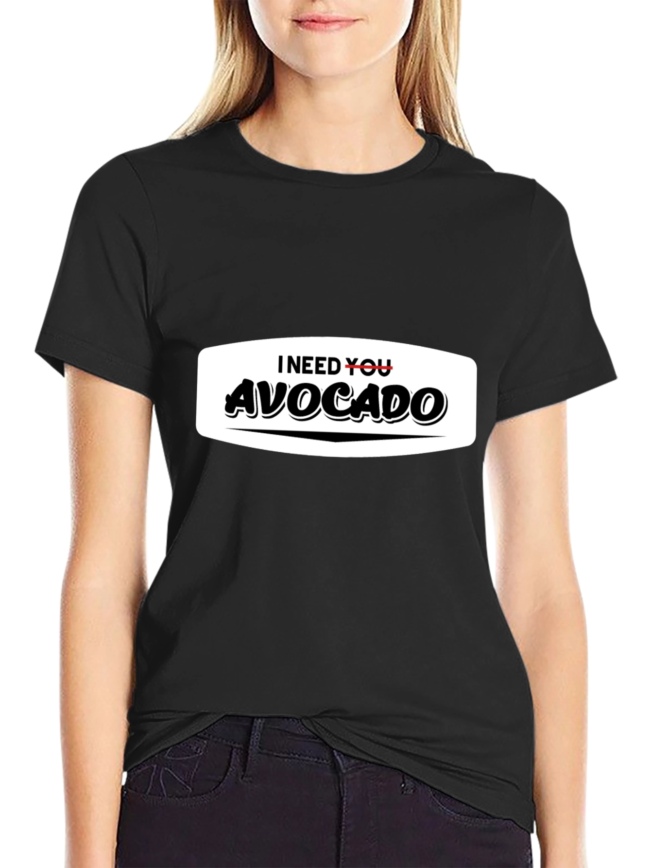Black I Need You Avocado Funny Graphic T-Shirt view 2