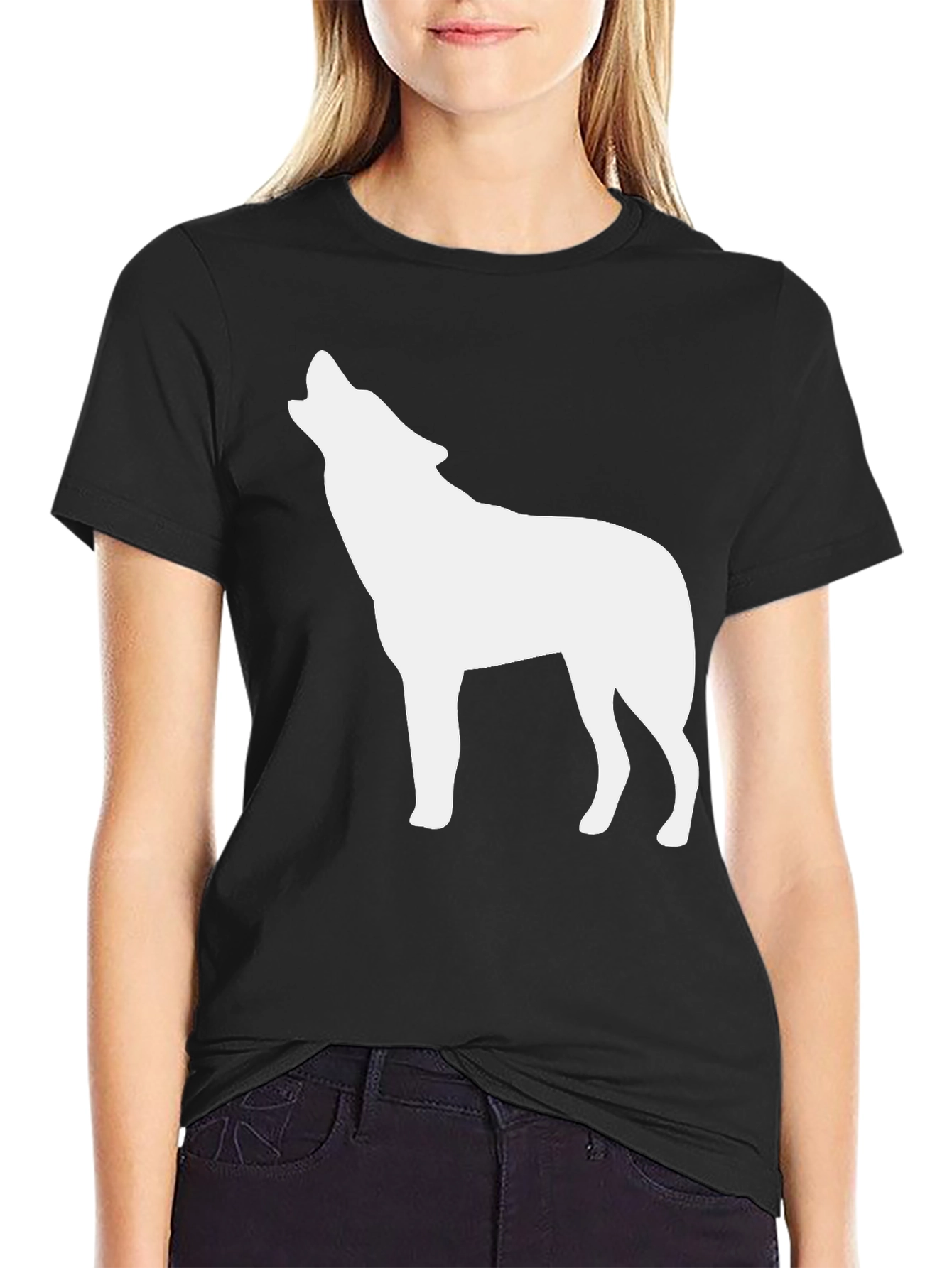 Black Black Wolf Silhouette T-Shirt view 2