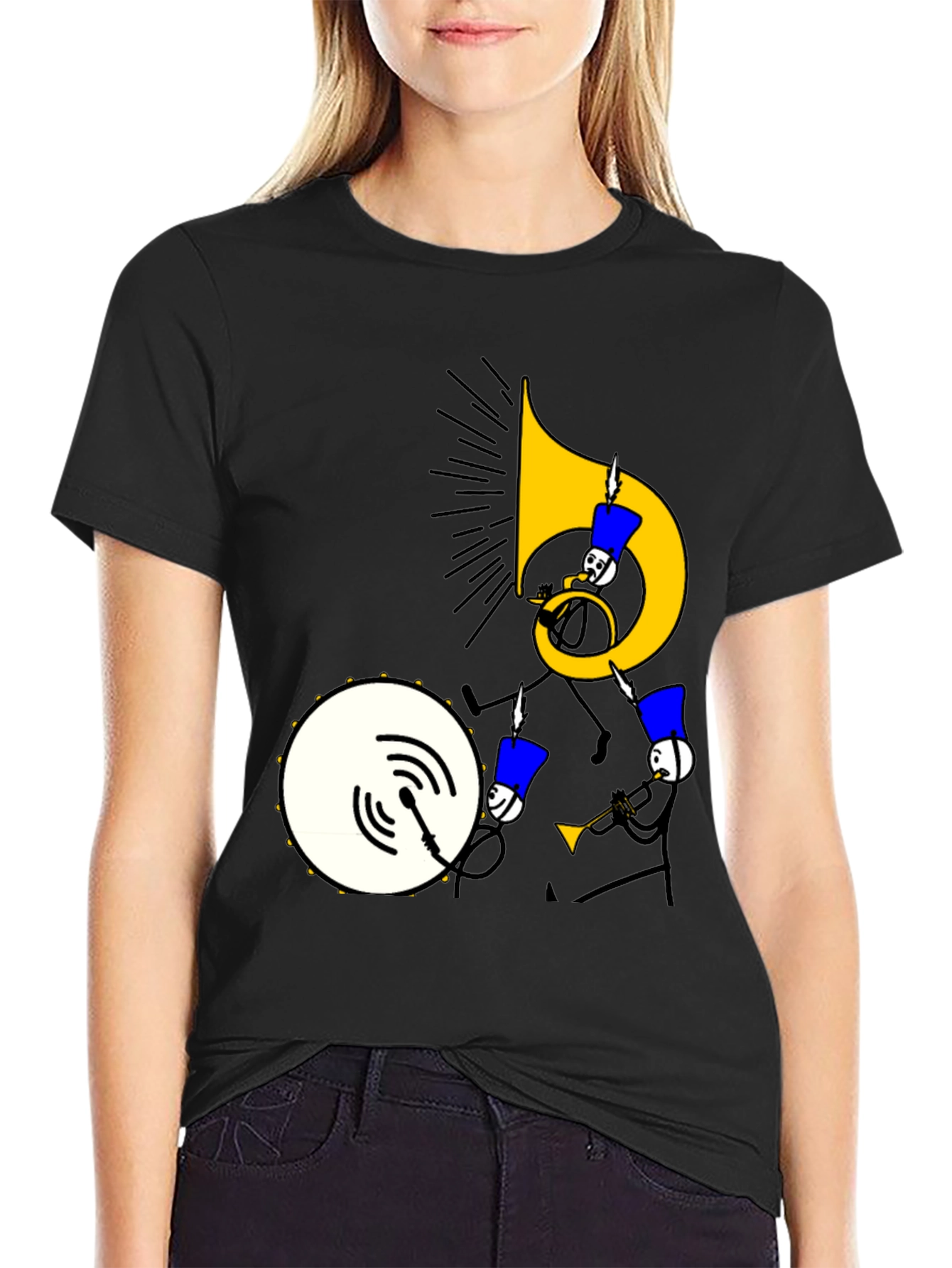 Black Musical Marching Band Graphic Tee view 2