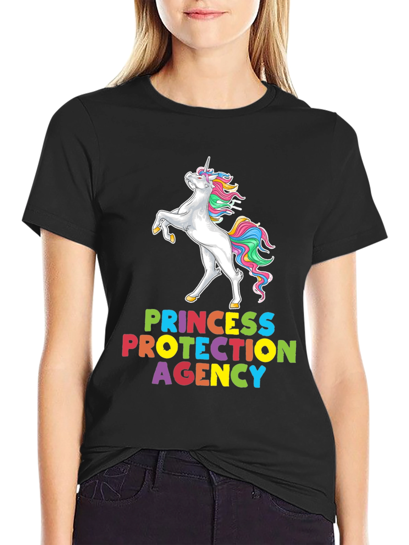 Black Princess Protection Agency Unicorn Graphic Tee view 2
