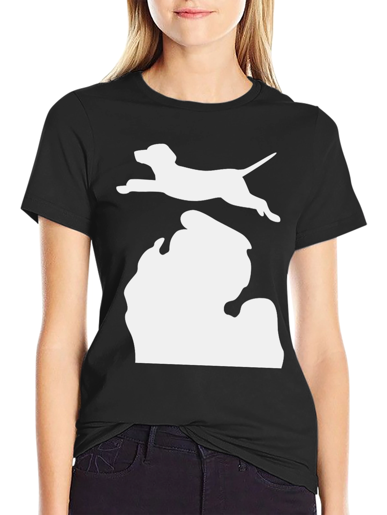 Black Michigan Dog Silhouette Tee - Black view 2