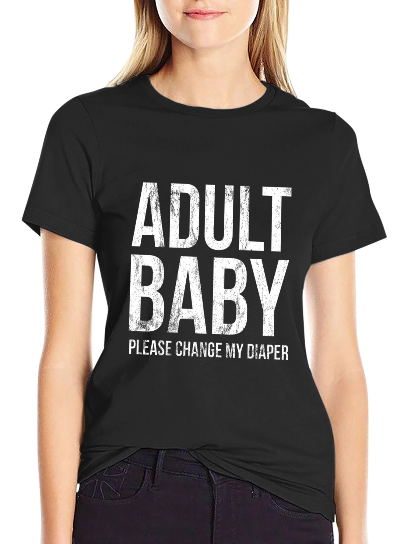 Black Adult Baby T-Shirt - Funny Novelty Tee view 2