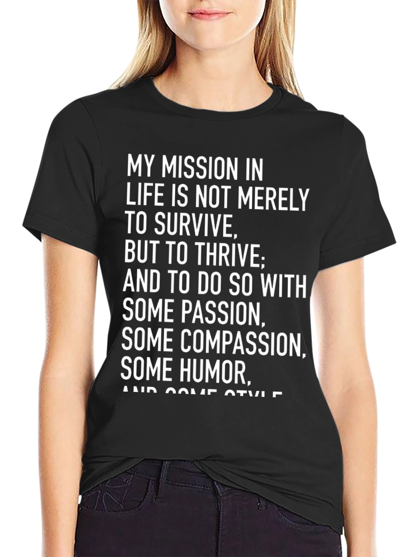 Black Mission In Life Motivational T-Shirt view 2
