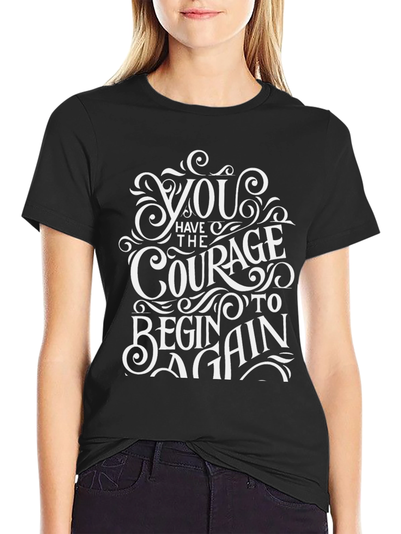 Black Courage to Begin Again Graphic Tee view 2