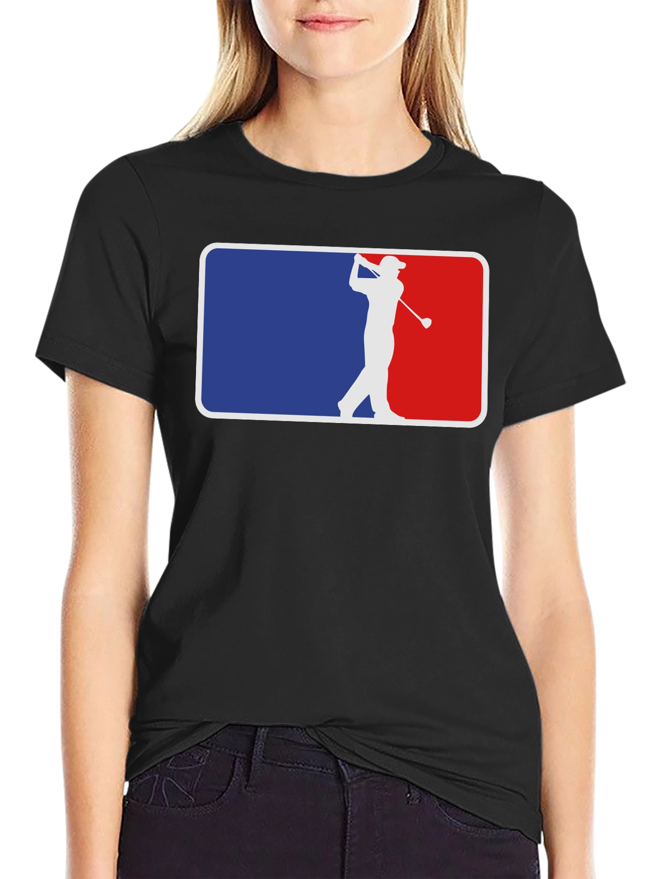 Black Golf Silhouette Graphic Tee - Classic Style view 2
