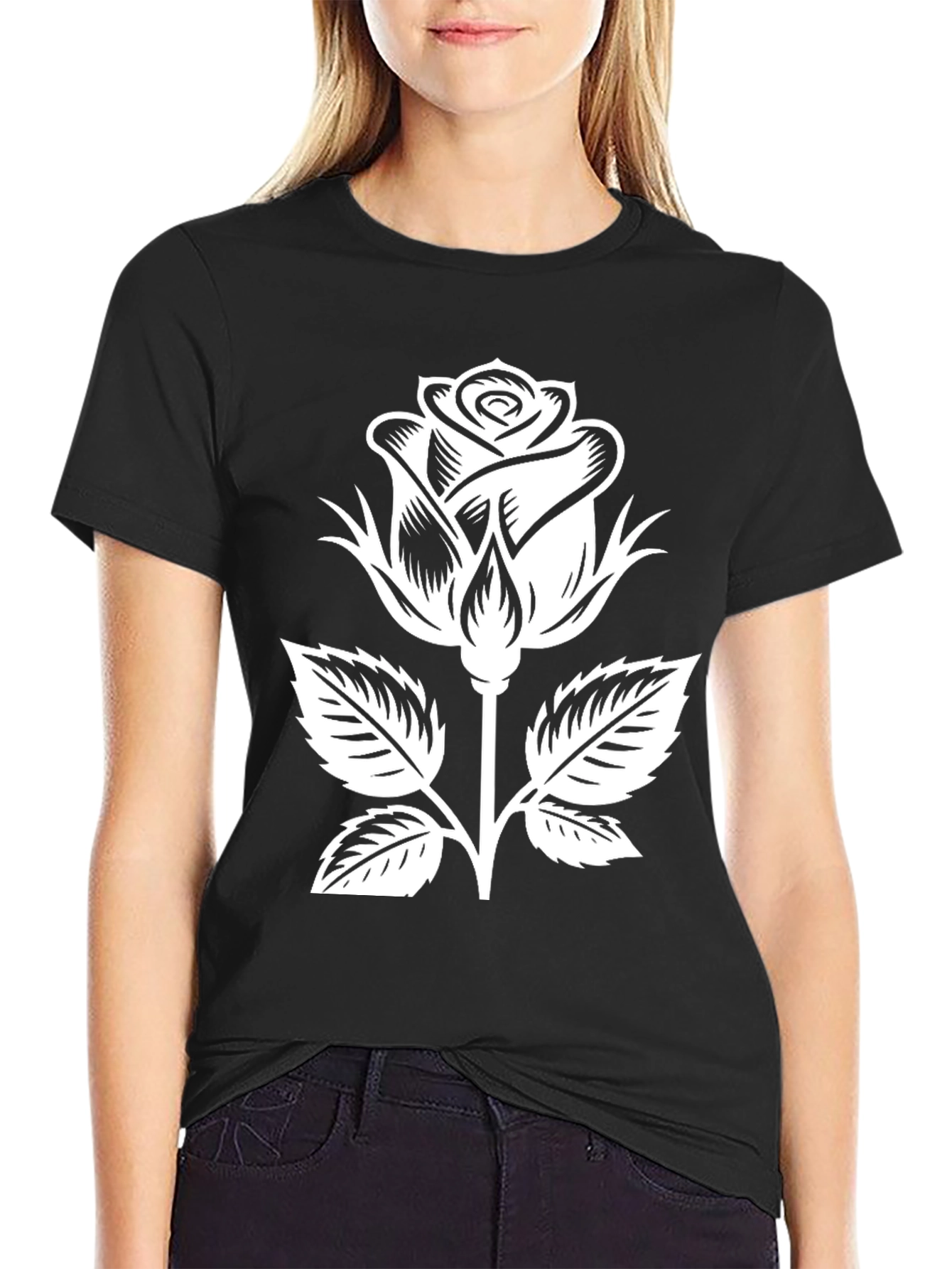 Black Black Rose Graphic T-Shirt view 2